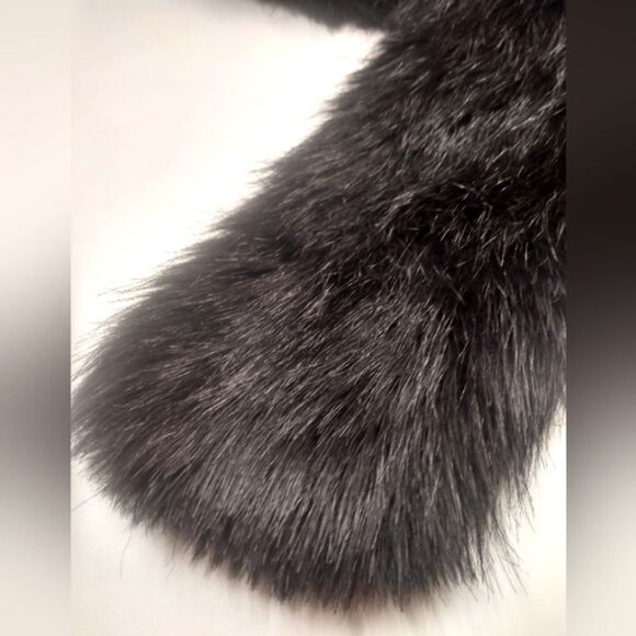 Faux Fur Mink  Long Winter Scarf with Satin Lining Vintage - Picture 4 of 16